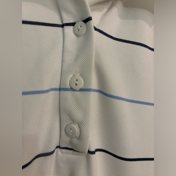 Lilly's Of Beverly Hills Boys Stripes White Blue Polo Sz Med Made In USA - Picture 3 of 6